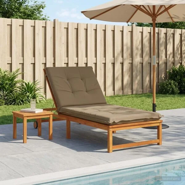 vidaXL Sonnenliege Kissen GEMERT 100 % Polyester Taupe 190 x 70 x 9 cm