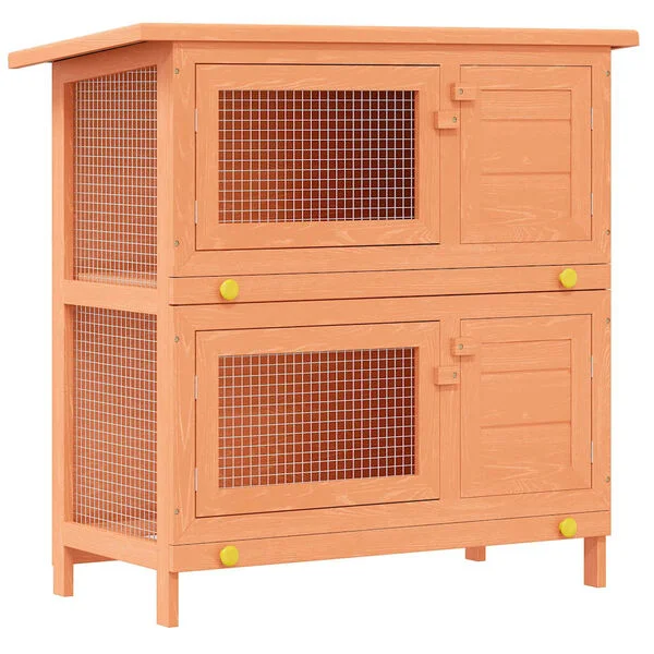 Kaninchenstall Kleintierhaus Hasenstall 4 Türen Holz
