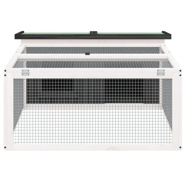 vidaXL Kaninchenstall Grau 117, 5x97x47, 5 cm Massivholz Kiefer