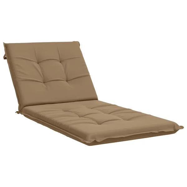 vidaXL Sonnenliege Kissen GEMERT 100 % Polyester Taupe 190 x 70 x 9 cm