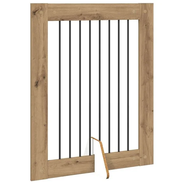 vidaXL Klappbares Hundetor mit Ständern 4 stk. Artisan-Eiche 321 cm