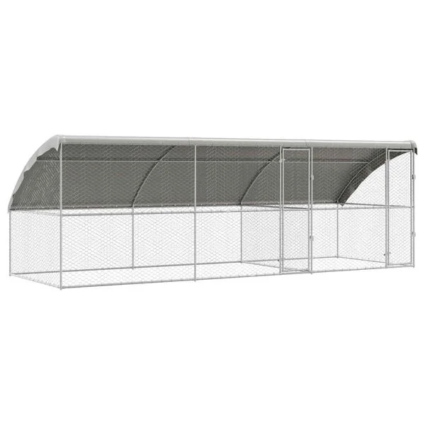vidaXL Hundekäfig 3 stk. Silber 6 x 2 x 2 m Verzinkter Stahl