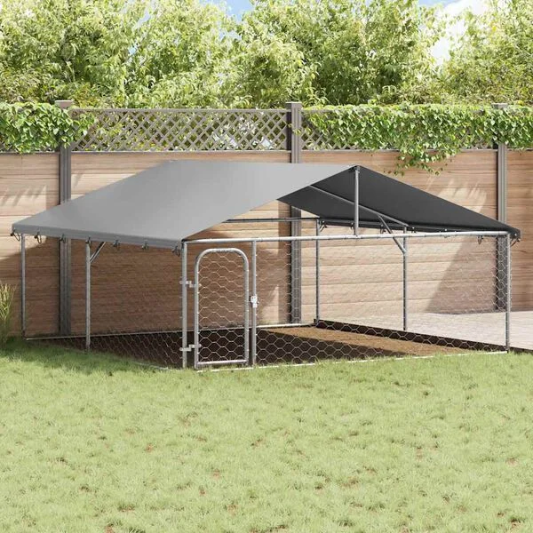 vidaXL Outdoor-Hundezwinger mit Dach 300x300x150 cm
