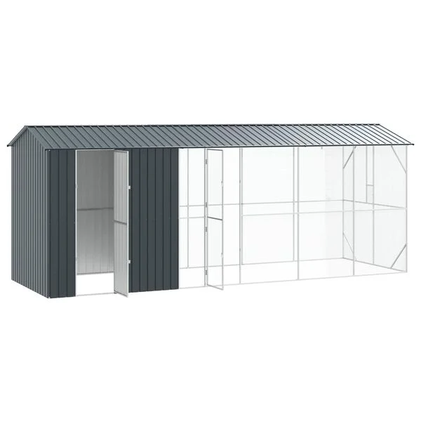 vidaXL Vogelkäfig Anthrazit 645 x 208 x 247 cm Verzinkter Stahl