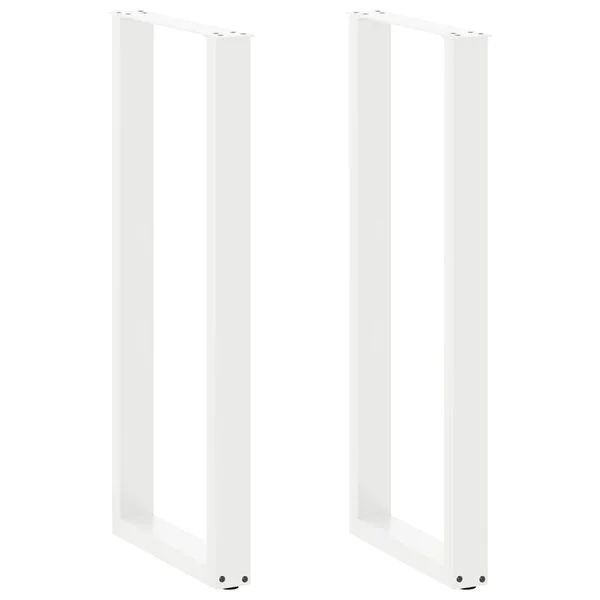 vidaXL Bartischbeine U-Form 2 Stk. Weiß 50x(110-111) cm Stahl